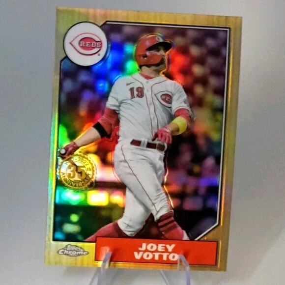 2022 Topps Chrome Rainbow Refractor - 1987 Topps Baseball Joey Votto #87BC-4 - Picture 2 of 5